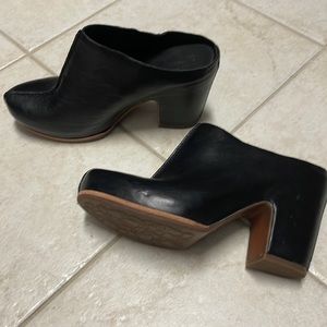 Kork-Ease Black Leather Mules